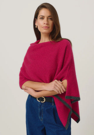 Merinomink - 1623 2 Tone Poncho Lupin / Slate