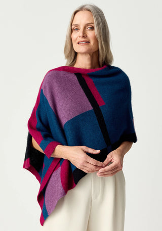 Merinomink - 1677 Empress Poncho Aegean / Lupin Multi