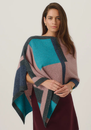 Merinomink - 1677 Empress Poncho Rosedust / Glacier Mutli