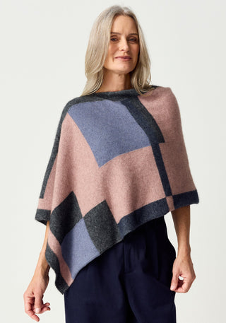 Merinomink - 1677 Empress Poncho Rosedust / Waterfall Multi