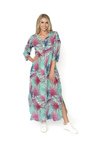 Orientique - Dw55h Melina Maxi Dress Palm Blue