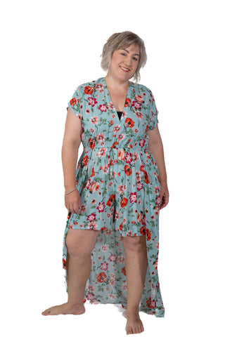 Willis - Overlay Opulence Shorts-skirt Os Aqua / Red 