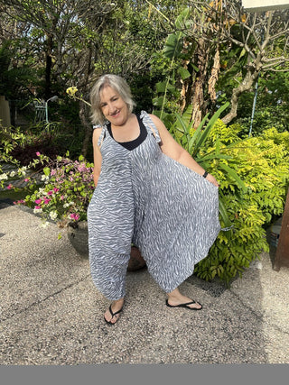 Willis - Nicola Jumpsuit Os Grey / White Zebra Print 