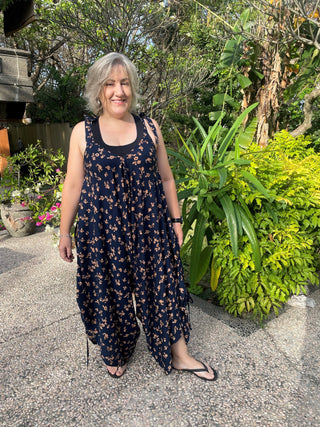 Willis - Nicola Jumpsuit Os Navy / Tan Flower Print Os 