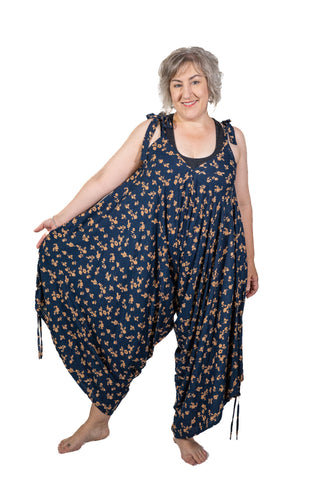 Willis - Nicola Jumpsuit Os Navy / Tan Flower Print Os 
