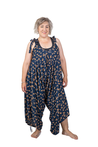 Willis - Nicola Jumpsuit Os Navy / Tan Flower Print Os 