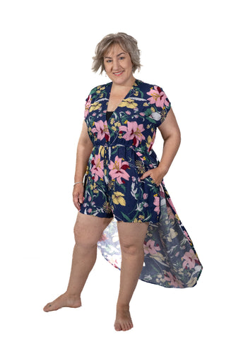 Willis - Overlay Opulence Shorts-skirt Os Navy / Pink Os 