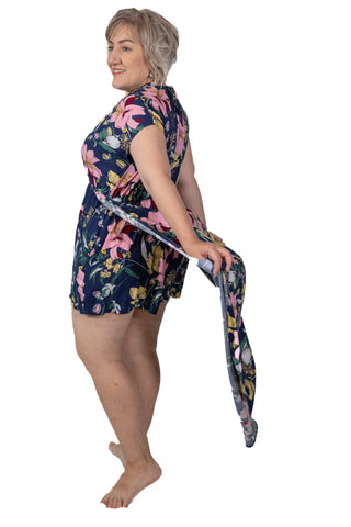 Willis - Overlay Opulence Shorts-skirt Os Navy / Pink Os 