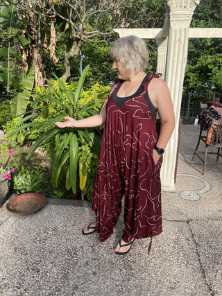 Willis - Nicola Jumpsuit Os Burgundy / Cream Os