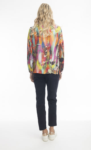 Orientique - Digital Occasion Button Blouse Multi Print [cl:orange Sz:10]