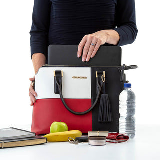Cool Clutch - Mandy Red / Navy & White Bag 