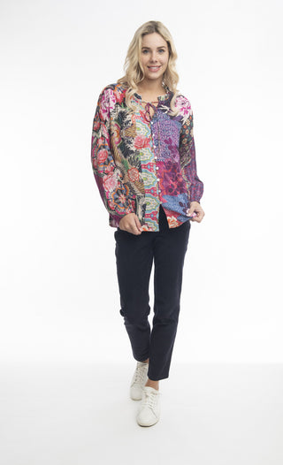 Orientique - Digital Occasion Button Blouse Multi Print [cl:purple Sz:8]