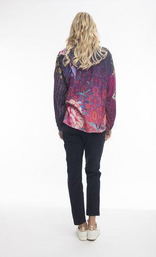 Orientique - Digital Occasion Button Blouse Multi Print [cl:purple Sz:22]