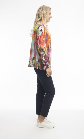 Orientique - Digital Occasion Button Blouse Multi Print [cl:orange Sz:12]