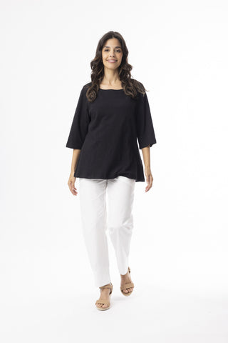 Orientique - Essentials Tshirt Elbow Sleeve Round Neck Black