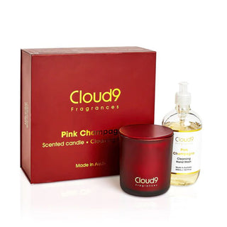 Cloud 9 - Gift Set Pink Champagne Scented Candle & Hand Wash