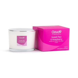 Cloud 9 - Candle 3 Wick Sweet Pea & Raspberry 400g 