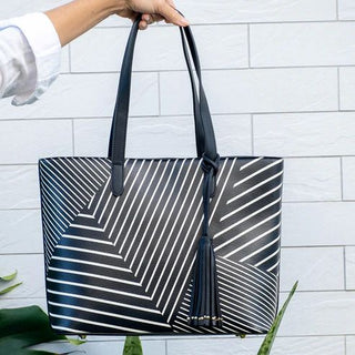 Cool Clutch - Michelle Black White Stripe