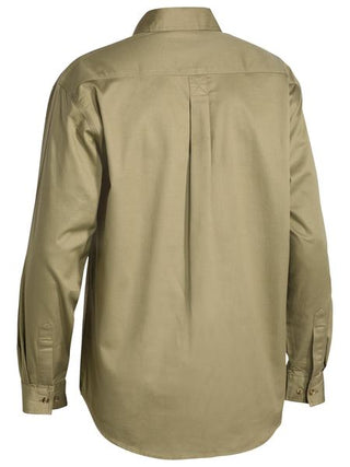 Bisley - Bsc6433 Closed Front Drill Shirt Ls Khaki [sz:xl]