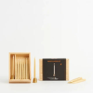 Queenb - Mindfulness Kit Inc Brass Holder 100% Pure Aust Beeswax