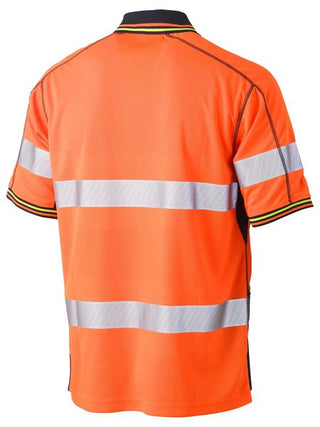 Bisley - Bk1219t_tt05 Taped Polyester Polo Short Sleeve [cl:orange / Navy Sz:2xl]