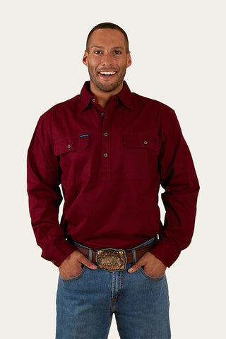 Ringers Western - King River 1/2 Button Burgundy [sz:xs]