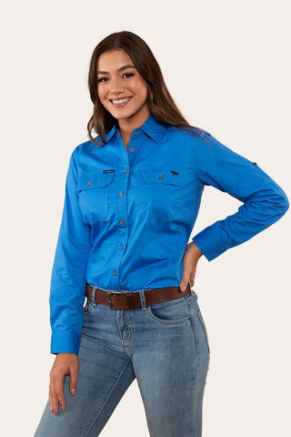 Ringers Western - Pentecost River Full Button Blue [sz:6]