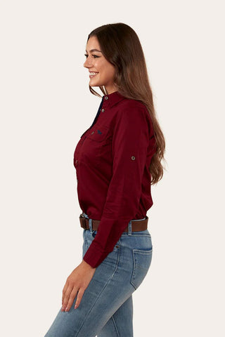 Ringers Western - Pentecost River Womens Full Button Burgundy [sz:6]