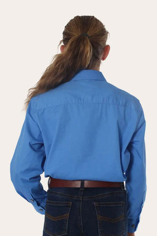 Ringers Western - Kids 1/2 Button Work Shirt Blue [cl:blue Sz:6]
