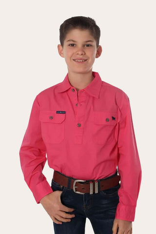 Ringers Western - Kids 1/2 Button Work Shirt - Melon [sz:2]