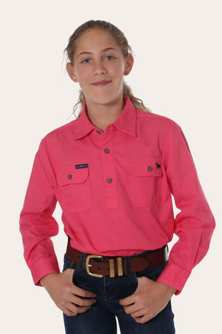 Ringers Western - Kids 1/2 Button Work Shirt - Melon [sz:16]