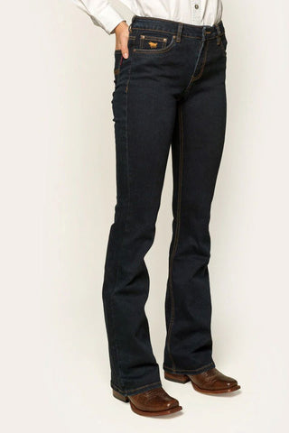 Ringers Western - Katherine Mid Rise Bootleg Jean - Dark Blue [sz:6 L:regular]