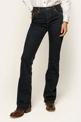 Ringers Western - Katherine Mid Rise Bootleg Jean - Dark Blue [sz:6 L:regular]