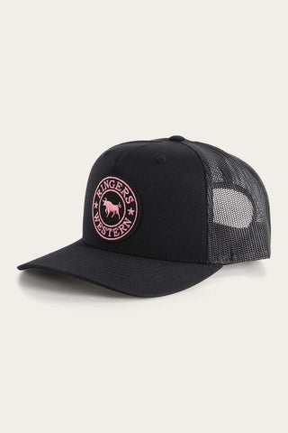 Ringers Western - Signature Bull Trucker Black/pink Patch