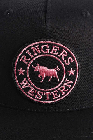 Ringers Western - Signature Bull Trucker Black/pink Patch