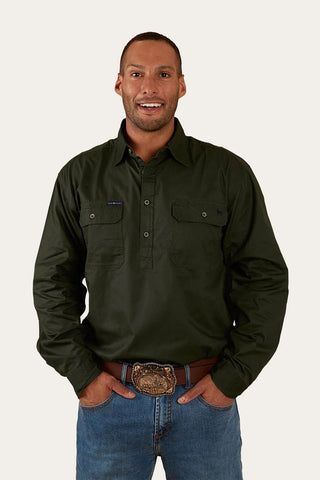 Ringers Western - King River 1/2 Button Cargo Khaki [sz:xl]