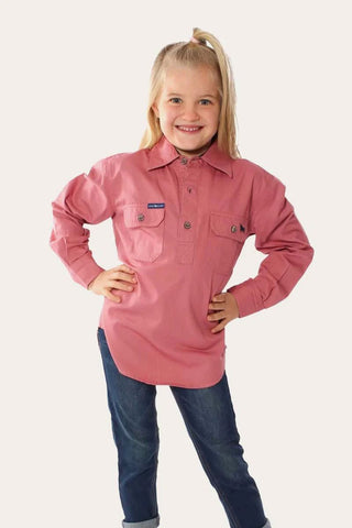 Ringers Western - Kids 1/2 Button Work Shirt [cl:dusty Rose Sz:2]