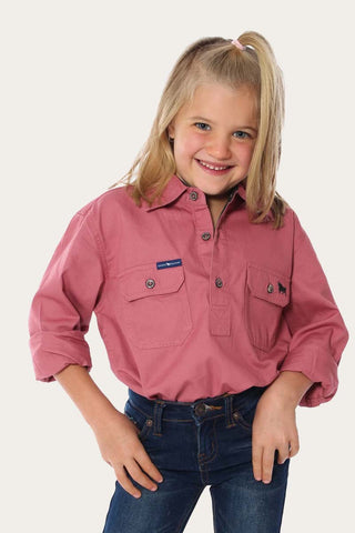 Ringers Western - Kids 1/2 Button Work Shirt [cl:dusty Rose Sz:2]