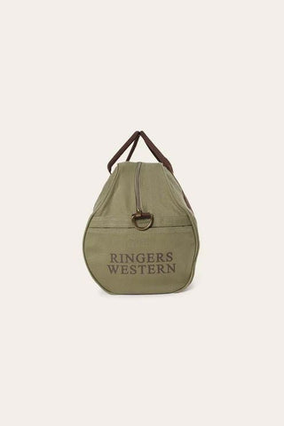 Ringers Western - Gundagai Duffle  Bag Kahki With Deep Brown Print