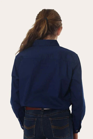 Ringers Western - Kids 1/2 Button Work Shirt Navy [cl:navy Sz:16]