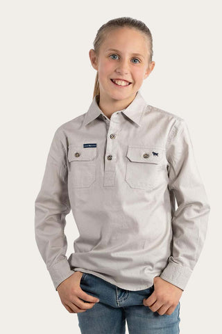 Ringers Western - Kids 1/2 Button Work Shirt - Beige [sz:10]