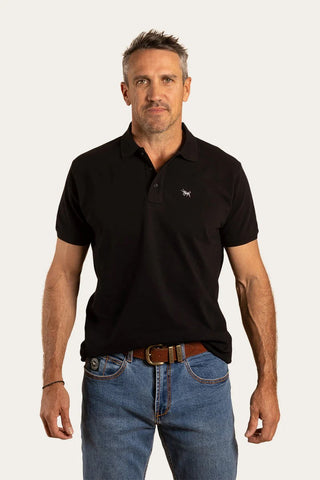 Ringers Western - Essential Mens Polo Top - Black [sz:s]