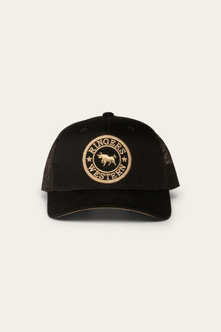 Ringers Western - Kids Signature Bull Trucker Cap - Black / Gold