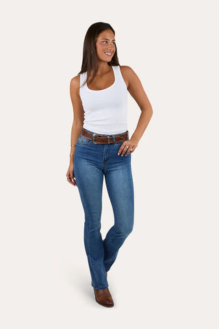 Ringers Western - Penny Rodeo Womens High Rise Bootleg Jean Vintage Blue Wash [sz:18]