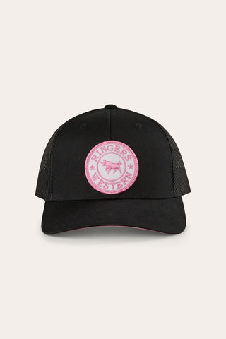 Ringers Western - Trucker Cap Tara Ponytail Black / Pink