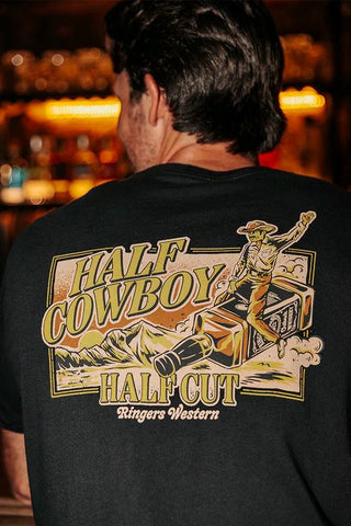 Ringers Western - Half Cut Mens Loose Fit T-shirt Black [sz:s]