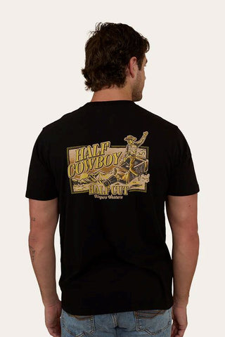 Ringers Western - Half Cut Mens Loose Fit T-shirt Black [sz:s]
