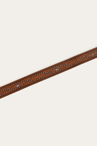 Ringers Western - Diamond Belt Tan / Silver [cl: Tan / Silver Sz:32]