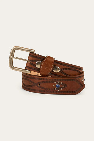 Ringers Western - Diamond Belt Tan / Silver [cl: Tan / Silver Sz:36]