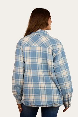 Ringers Western - Sadie Womens Sherpa Flannel Faded Denim / Off White [sz:8]